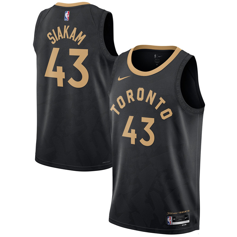 Men's Toronto Raptors #43 Pascal Siakam 2022/23 City Edition Black Stitched Basketball Jersey